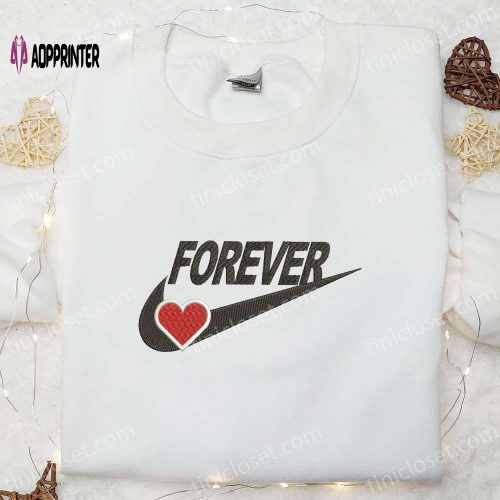 Show Your Love with Forever Heart Valentine Embroidered Shirt – Perfect Gift for Couples