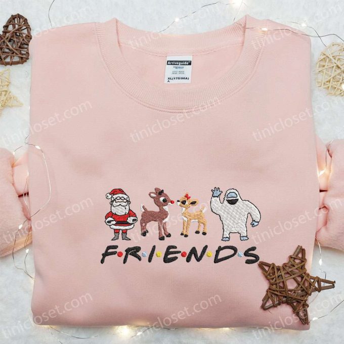 Friends Merry Christmas Rudolph Sweatshirt: Cartoon Embroidered Shirt Best Gift Ideas – 110 characters