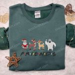 Friends Merry Christmas Rudolph Sweatshirt: Cartoon Embroidered Shirt Best Gift Ideas – 110 characters