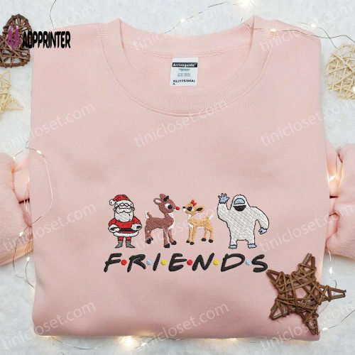 Friends Merry Christmas Rudolph Sweatshirt: Cartoon Embroidered Shirt Best Gift Ideas – 110 characters