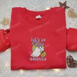 Ghost Let’s Go Ghouls Embroidered Sweatshirt – Cute Halloween Hoodie Best Gift Ideas