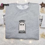 Spooky & Stylish: Ghost Malone Embroidered Sweatshirt – Perfect Halloween Gift!