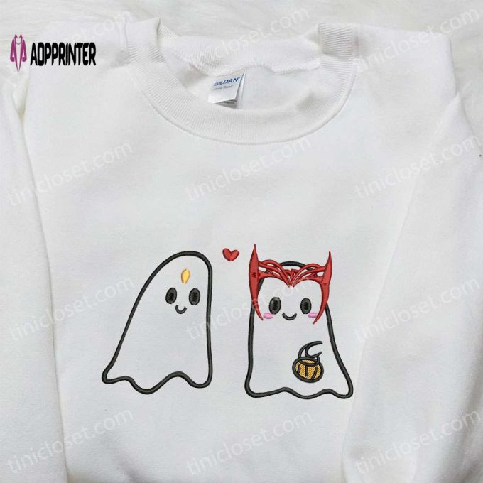 Ghost Owl Love Embroidered Shirt – Cute Halloween Gift for Lovers