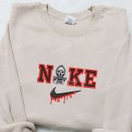 Ghostface Chibi x Nike Embroidered Shirt Horror Movie Sweatshirt Halloween Hoodie