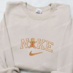 Gingerbread Man Happy x Nike Embroidered Shirt & Sweatshirt: Perfect Christmas Gifts for Family