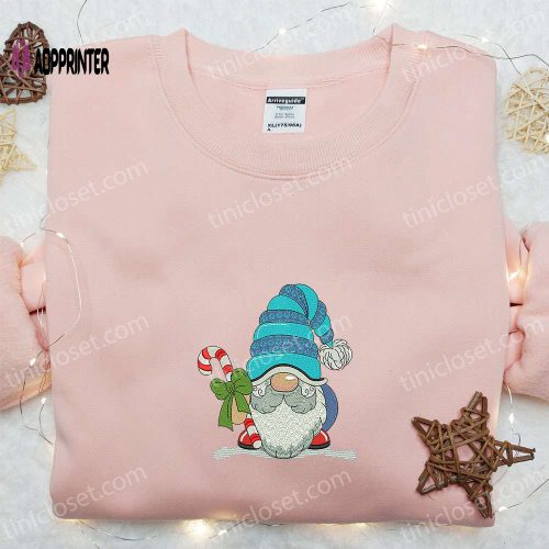 Gnome With Deer Merry Christmas Embroidered Shirt & Hoodie: Best Gift Ideas