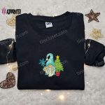 Gnome With Christmas Tree Embroidered T-Shirt: Best Holiday Gift Idea for Christmas