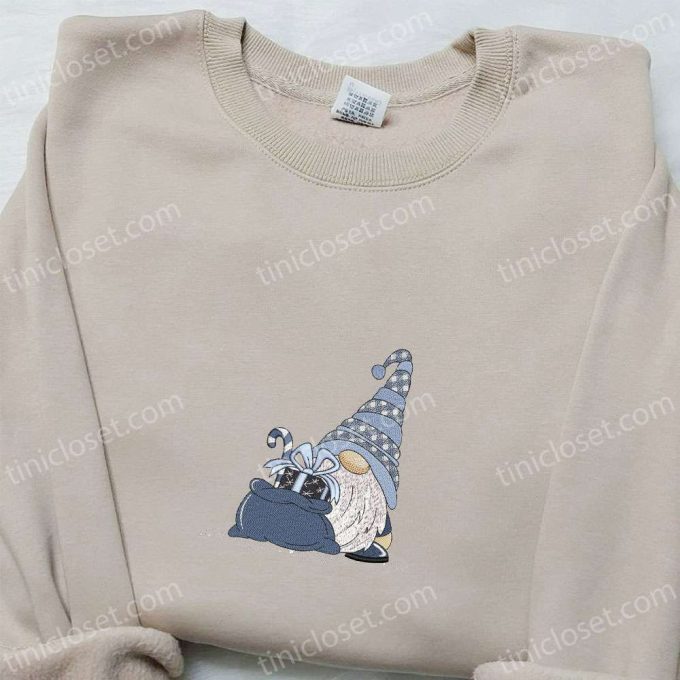 Gnome Embroidered T-Shirt & Sweatshirt: Best Christmas Gift Ideas for Family