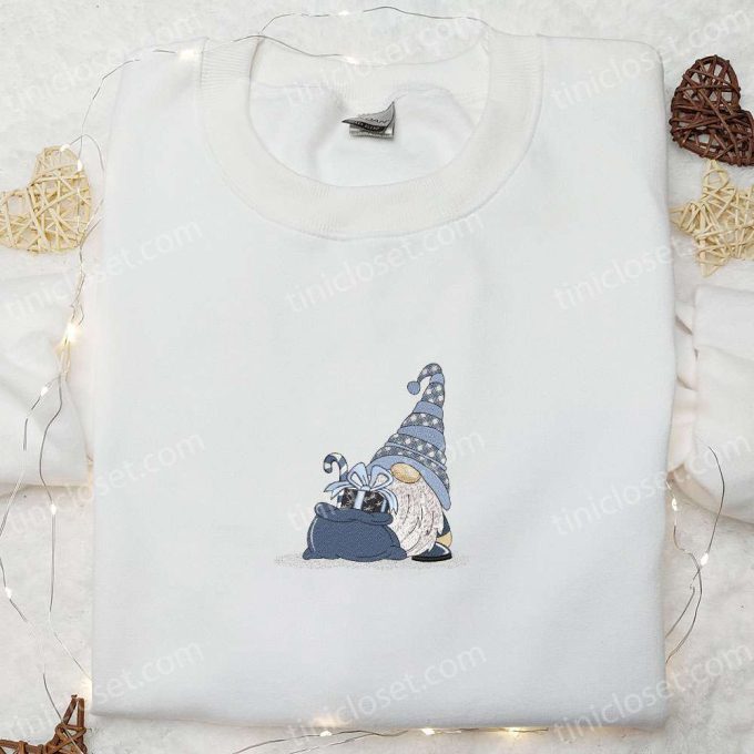 Gnome Embroidered T-Shirt & Sweatshirt: Best Christmas Gift Ideas for Family