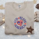 God Bless America Embroidered Shirt: Best Patriotic National Day Gift