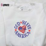 God Bless America Embroidered Shirt: Best Patriotic National Day Gift