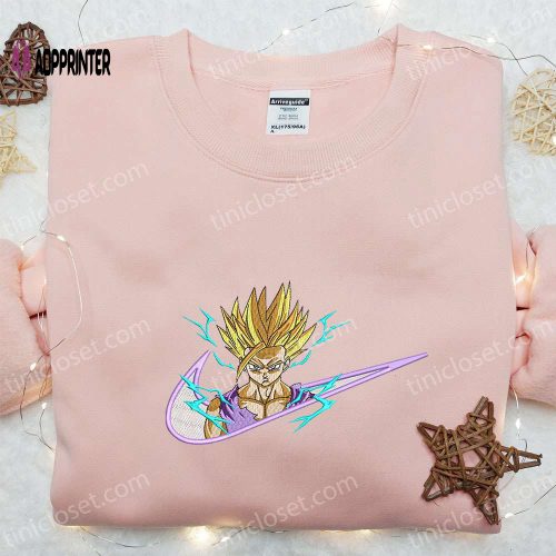 Gohan Super Saiyan x Nike Swoosh Anime Embroidered Shirt – Dragon Ball & Nike Inspired Design