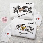 Embroidered Goofy & Pluto Cruise x Nike Couple Shirt Disney Characters Shirt Nike Inspired Hoodie