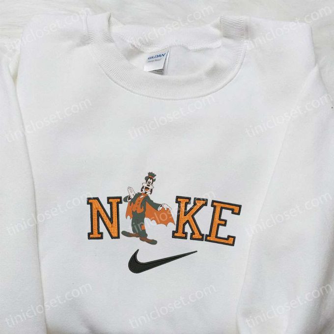 Goofy Dracula x Nike Embroidered Sweatshirt & Walt Disney Characters Shirt: Best Halloween Gift Ideas