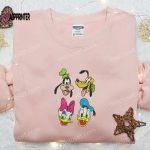 Disney Characters Embroidered Shirt & Hoodie: Goofy Pluto Daisy & Donald – Best Cartoon Gift Idea