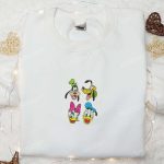 Disney Characters Embroidered Shirt & Hoodie: Goofy Pluto Daisy & Donald – Best Cartoon Gift Idea