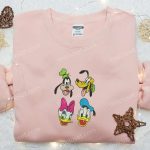 Disney Characters Embroidered Shirt & Hoodie: Goofy Pluto Daisy & Donald – Best Cartoon Gift Idea