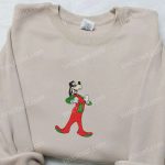 Cheerful Christmas Embroidered Apparel: Goofy Pajama Shirt Disney Hoodie Sweatshirt