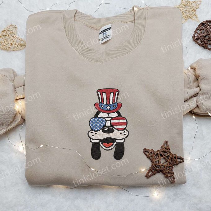 Goofy with American Glasses Embroidered Shirt – Disney Patriotic Shirts