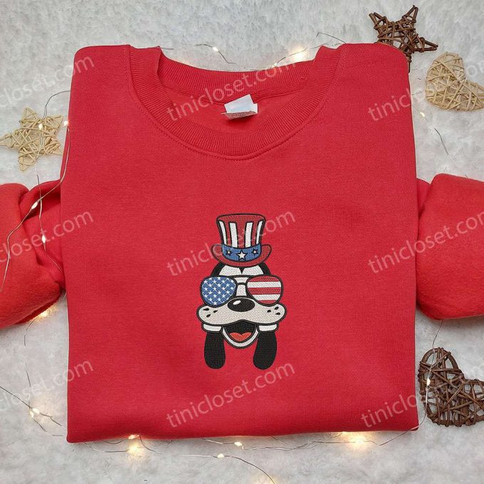 Goofy with American Glasses Embroidered Shirt – Disney Patriotic Shirts