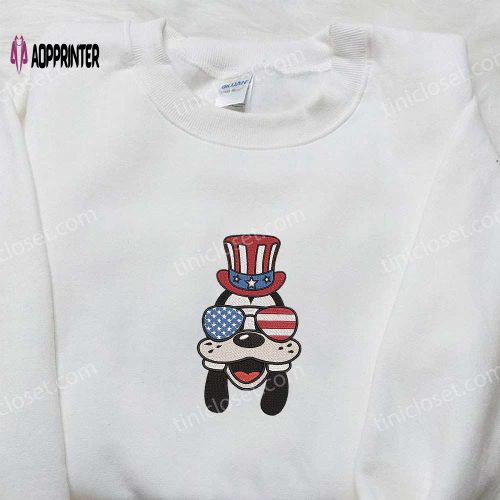 Goofy with American Glasses Embroidered Shirt – Disney Patriotic Shirts