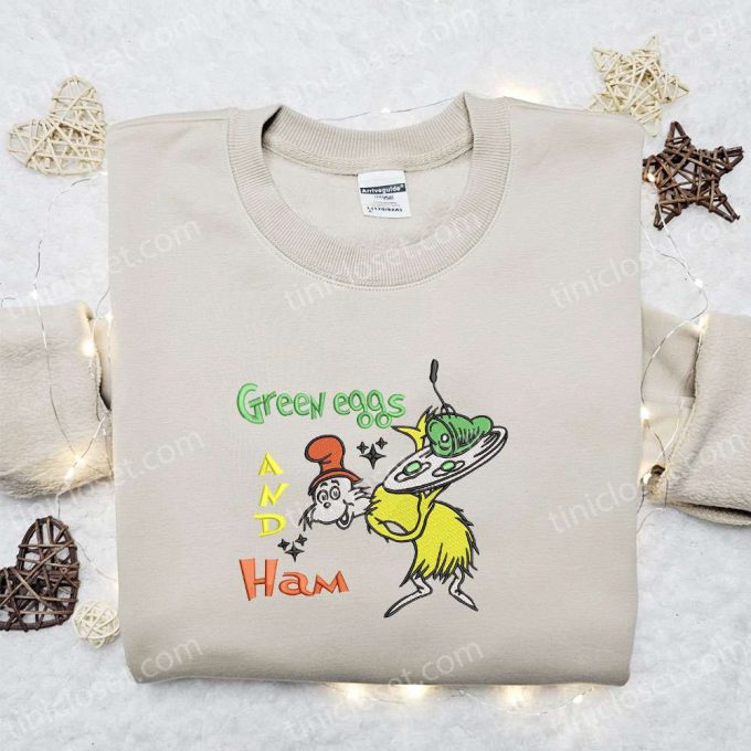 Get Festive with Green Eggs & Ham Embroidered Shirt & Christmas Sweatshirt – Best Gift Ideas