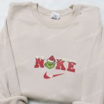 Grinch Head Snow x Nike Embroidered Shirt & Sweatshirt – Perfect Christmas Gifts for Family