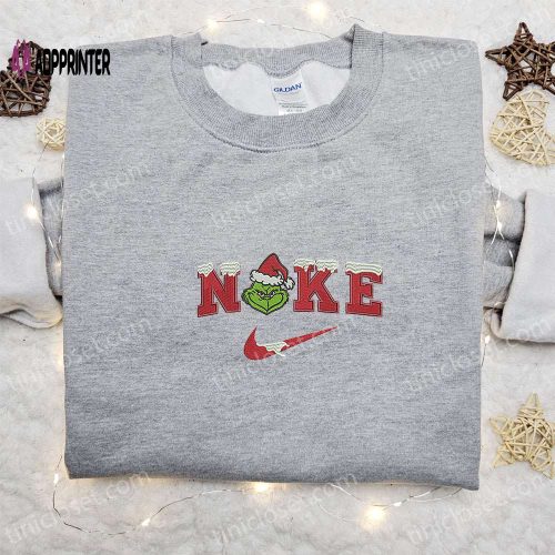 Grinch Snow x Nike Embroidered Shirt & Sweatshirt: Perfect Christmas Gifts for Family