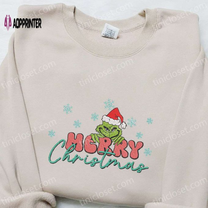 Grinch Merry Christmas Snowflakes Shirt & Hoodie: Best Family Gifts