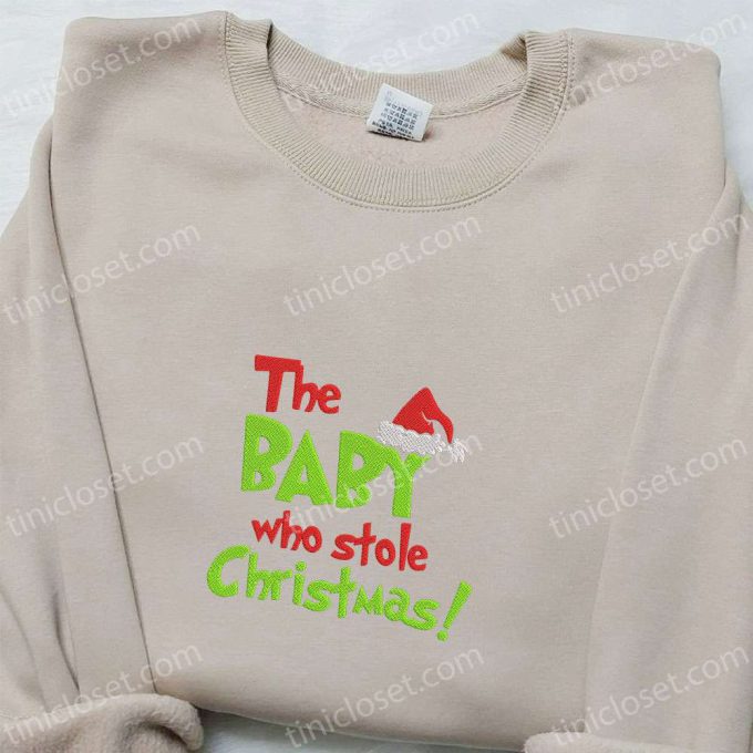 Grinch Baby Christmas Embroidered Shirt & Hoodie: Best Family Gifts