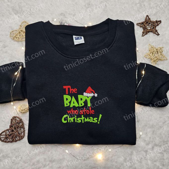 Grinch Baby Christmas Embroidered Shirt & Hoodie: Best Family Gifts