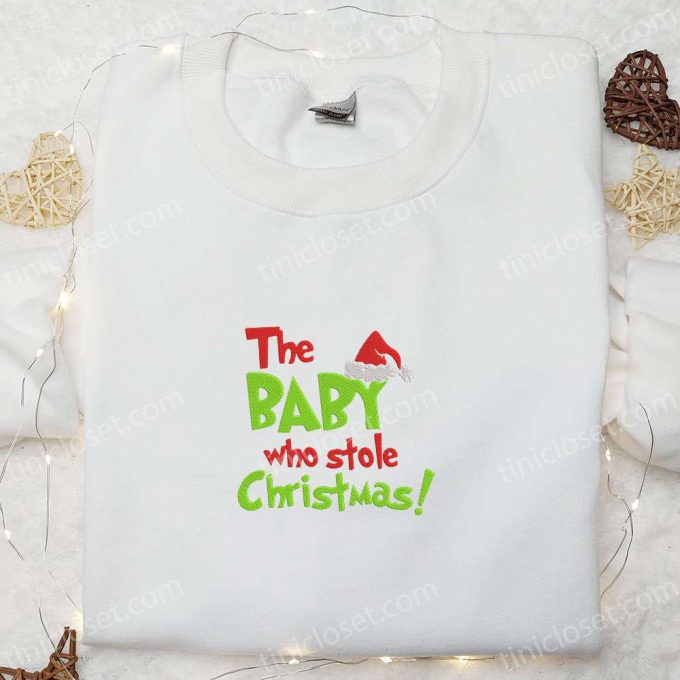 Grinch Baby Christmas Embroidered Shirt & Hoodie: Best Family Gifts