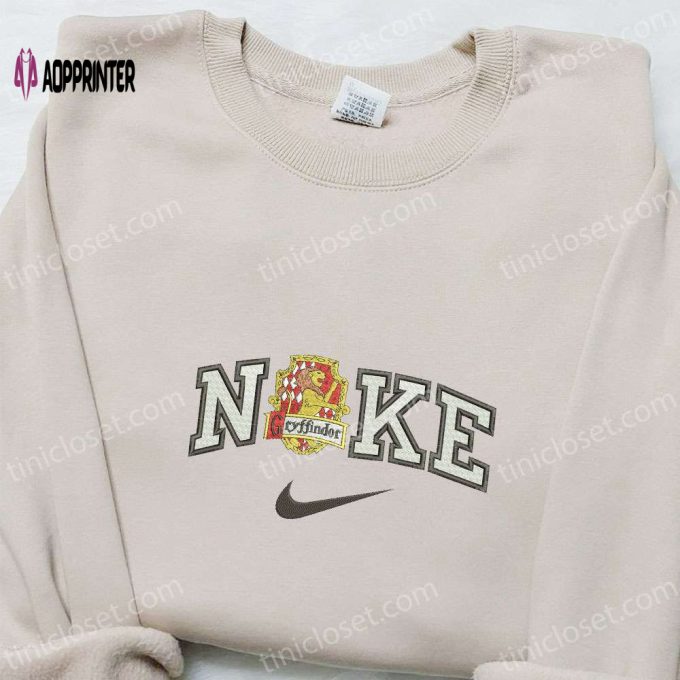 Gryffindor Logo x Nike Embroidered Shirt Harry Potter Hoodie & Nike Inspired Sweatshirt