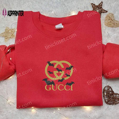 Gucci Logo with Bats Shirt & Halloween Hoodie: Perfect Family Gifts