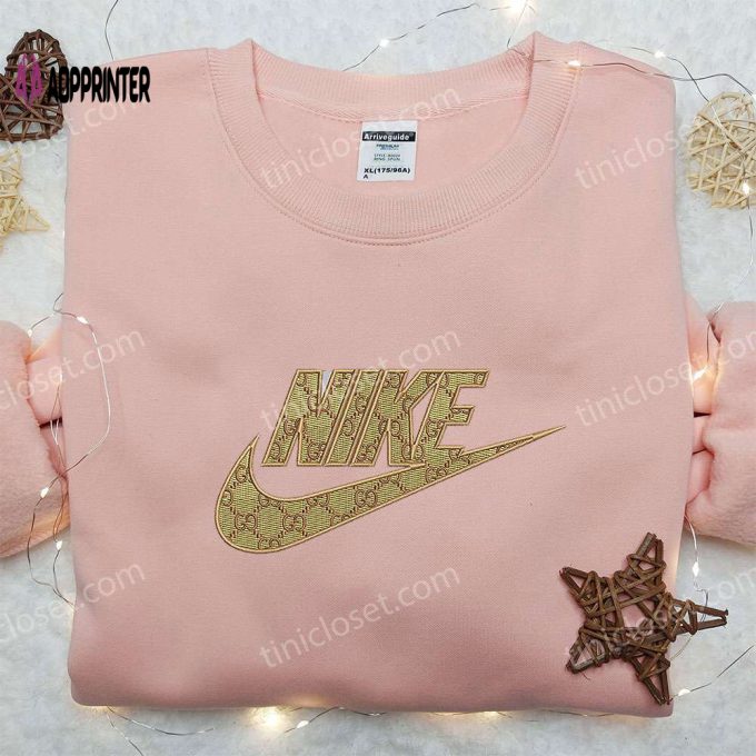 Stylish Gucci x Nike Logo Embroidered Shirt – Perfect Family Gift