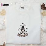 Halloween Boo Haw Ghost Embroidered Sweatshirt – Cool Shirts Perfect Gift for Halloween Lovers