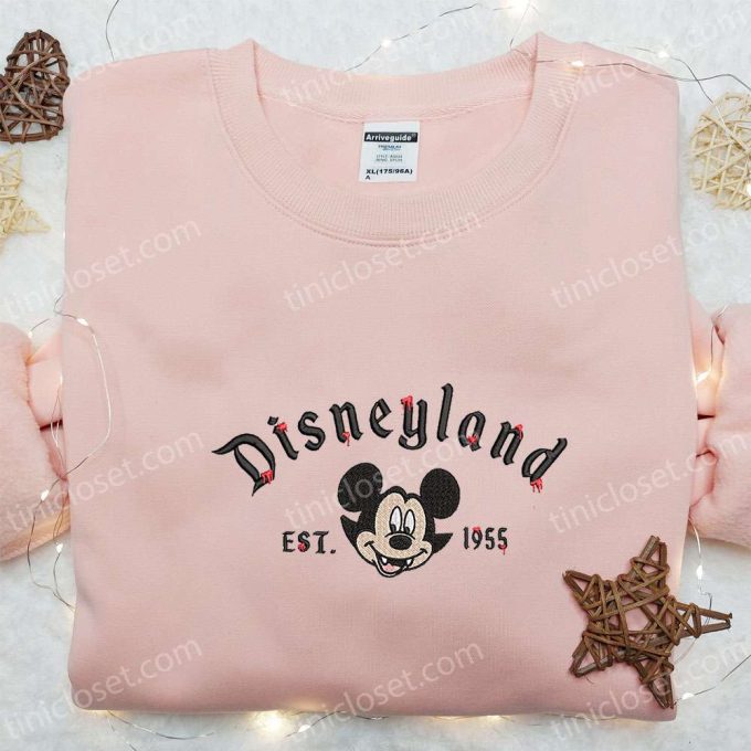 Halloween Disneyland Mickey Est 1955 Embroidered Shirt – Best Disney Halloween Gifts for Family