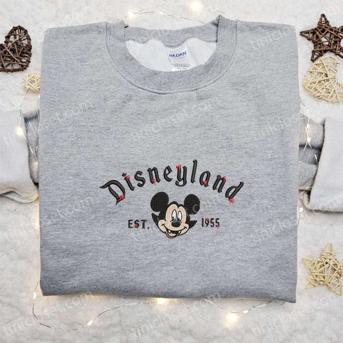 Halloween Disneyland Mickey Est 1955 Embroidered Shirt – Best Disney Halloween Gifts for Family