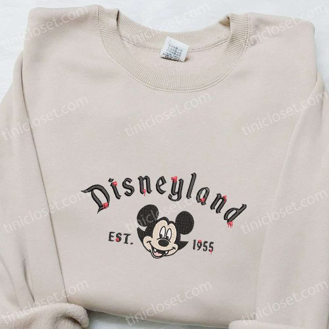 Halloween Disneyland Mickey Est 1955 Embroidered Shirt – Best Disney Halloween Gifts for Family