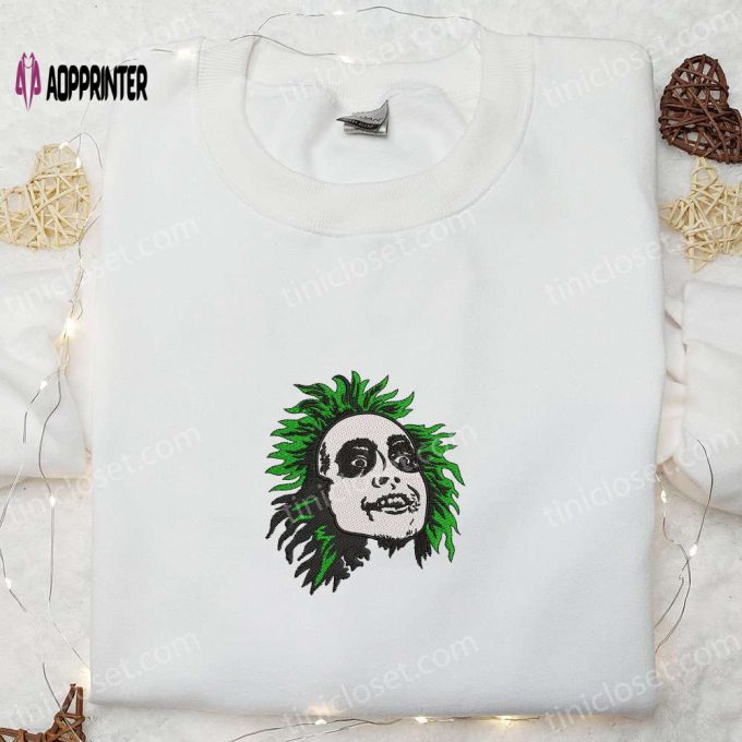 Halloween Beetlejuice Embroidered Sweatshirt Horror Villains Hoodie & Movie Characters Shirt