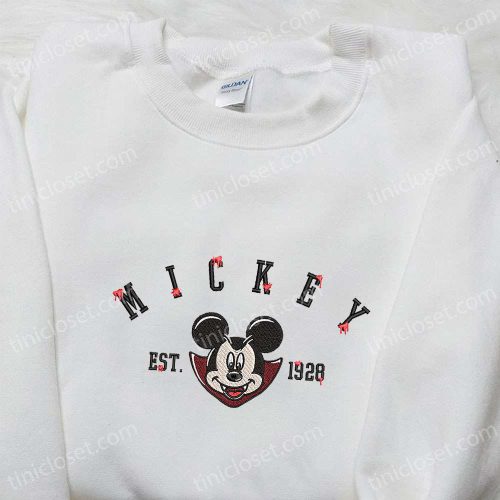 Halloween Mickey Est 1928 Embroidered Shirt: Best Disney Family Gift