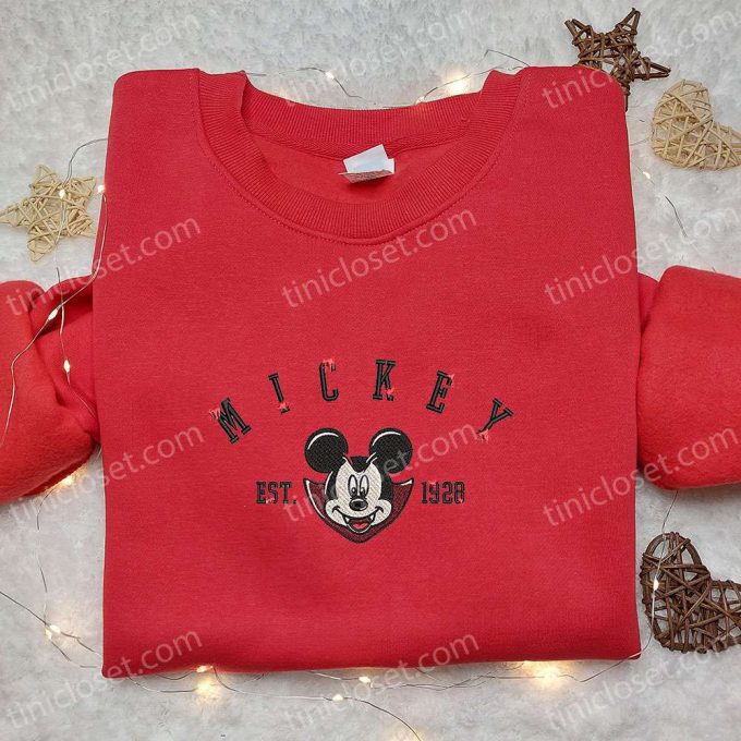 Halloween Mickey Est 1928 Embroidered Shirt: Best Disney Family Gift