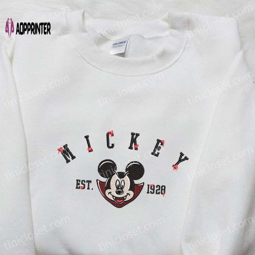 Halloween Disneyland Mickey Est 1955 Embroidered Shirt – Best Disney Halloween Gifts for Family