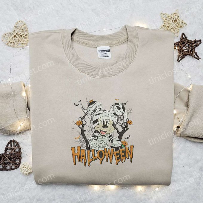 Halloween Mickey Mummy Embroidered Shirt: Top Disney Gift for Family