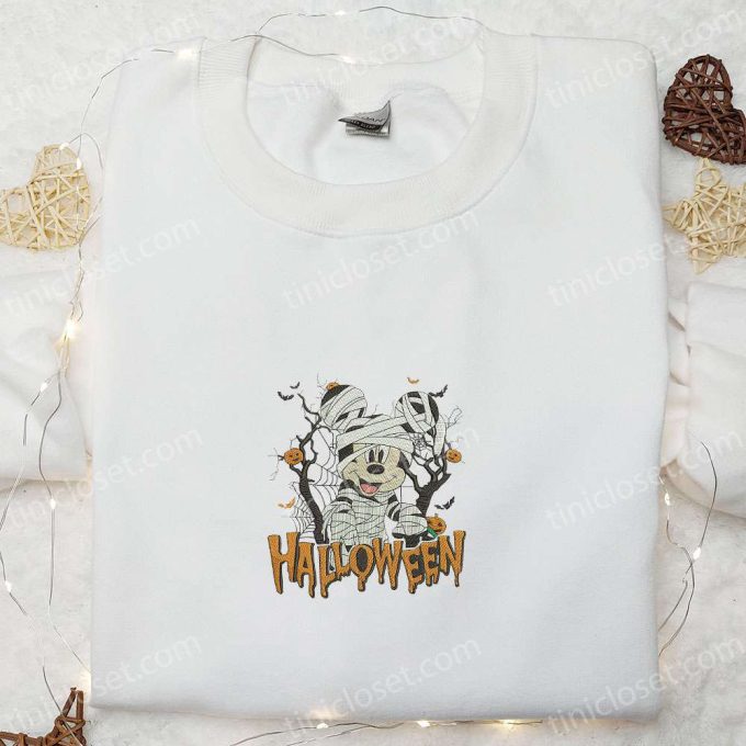 Halloween Mickey Mummy Embroidered Shirt: Top Disney Gift for Family