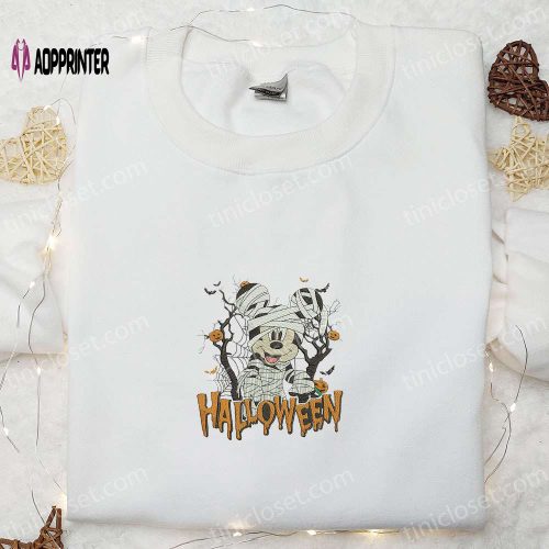 Spooky Halloween Mickey Minnie Mummy Shirt Best Disney Embroidered Gift for Family