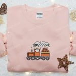 Spooktacular Halloween Pumpkin Train Boo Ghost Embroidered Shirt – Perfect Family Gift