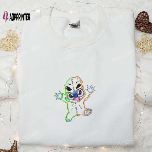 Disney Halloween Stitch Oogie Boogie Embroidered Shirt: Cute & Spooky Halloween Shirt!