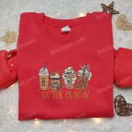 Halloween Fall Latte Embroidered Shirt: Vintage Gift for Family