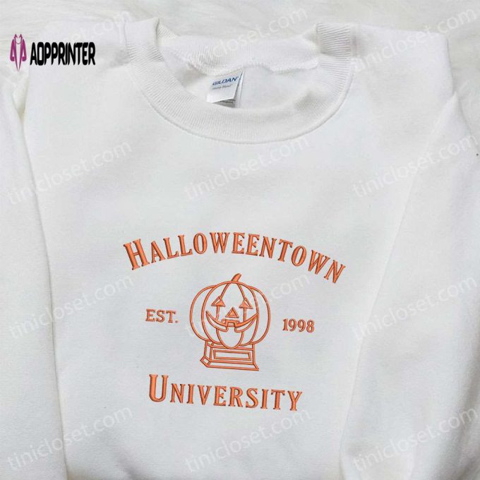 Halloween Town Est 1998 Embroidered Shirt: Vintage Gift for Halloween Lovers